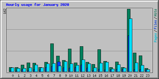 Hourly usage for January 2020